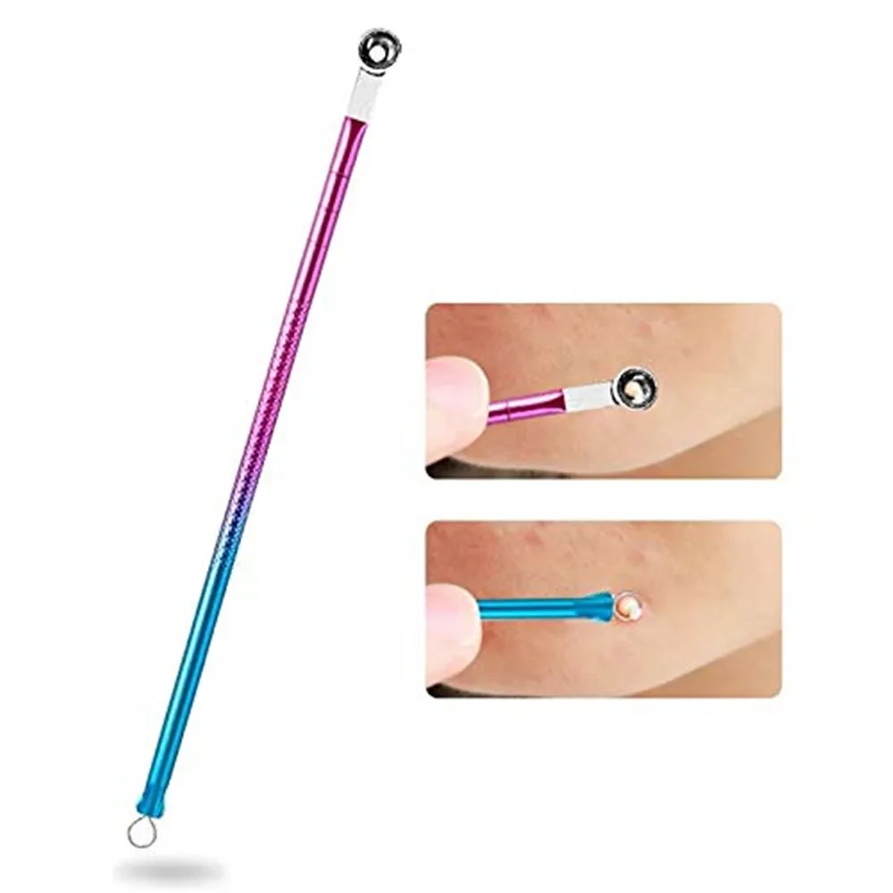 4 Stuks Acne Mee-eter Naald Comedondrukker Puistje Popper Voor Acne Comedo Smet Whitehead Zit Verwijdering, porie Behandeling Naald