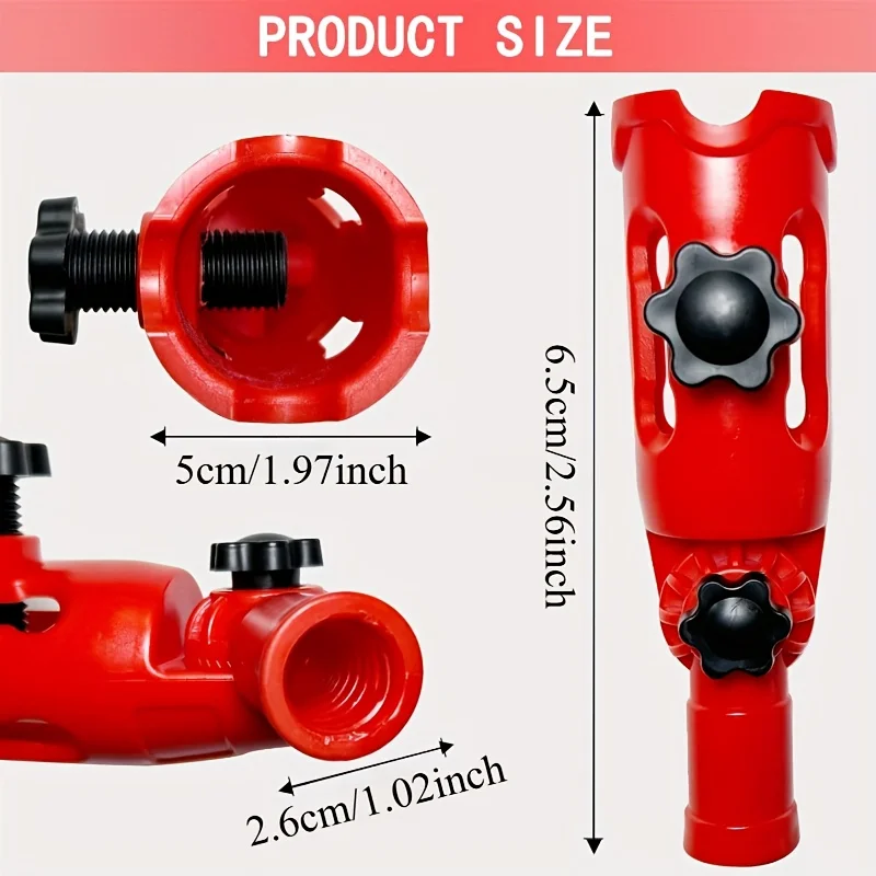 Red Multi-angle Paint Roller Extender with Rotatable Head, Holder for Brush Scraper, High Ceiling Wall Corner Painting Tool