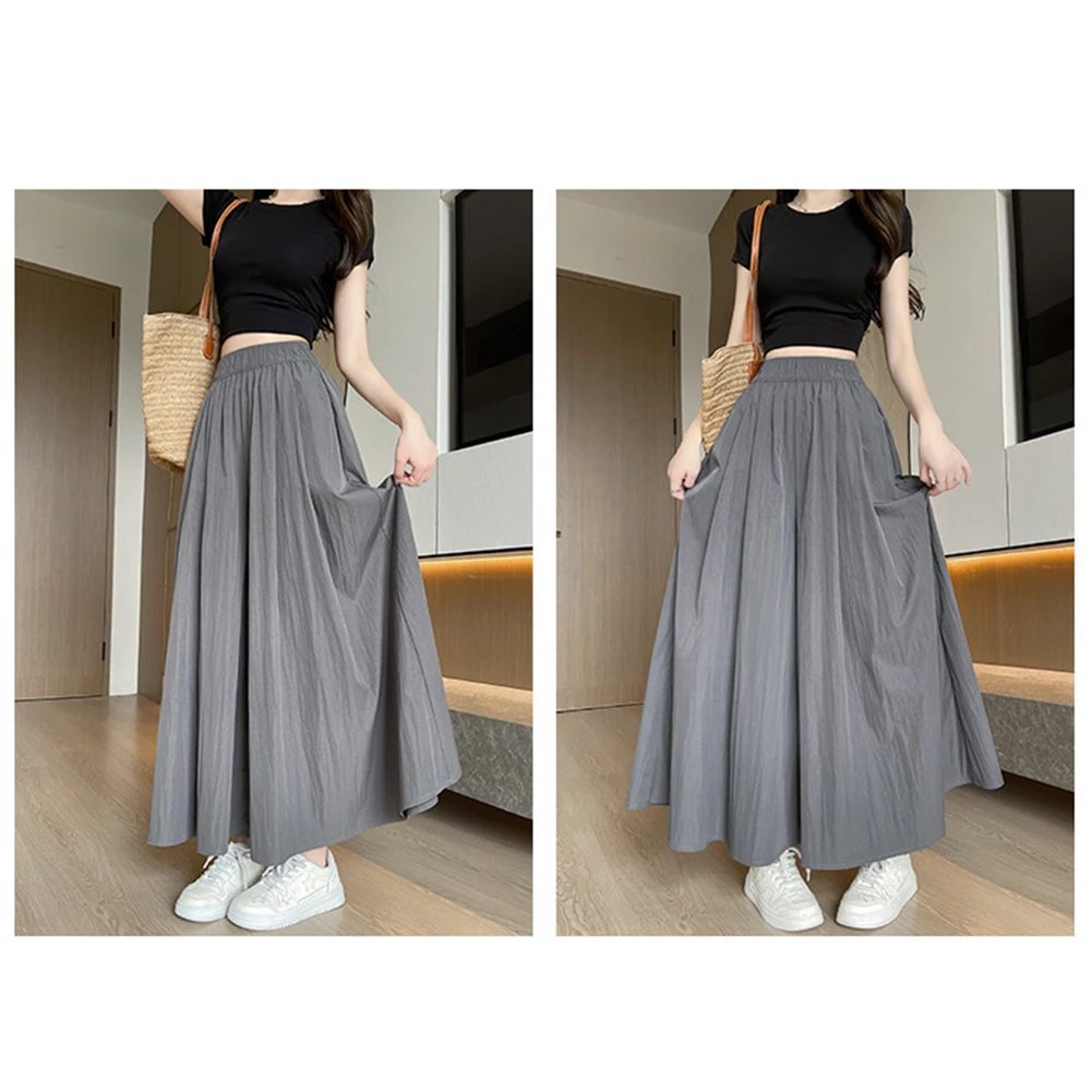

Casual A Line High Waist Skirt Seasonal Outfit Lightweight Material Nine Point Length Summer Wear For Clubbing