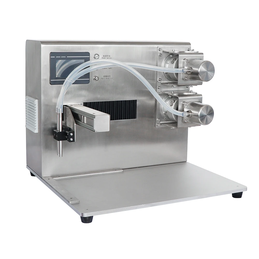 Tabletop Semi Automatic PLC Ceramic Pump Liquid Filling Machine for Oil Perfume Lotion Shampoo Plastic Bottles