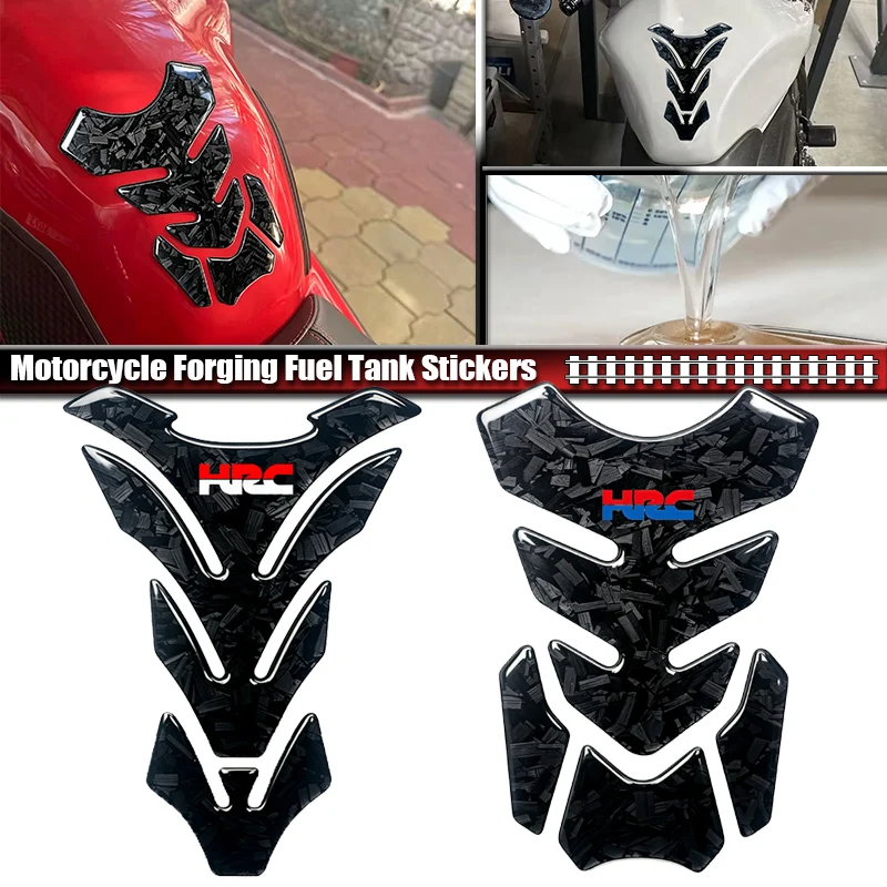 Fit For CBR1000 600RR CB400 CB750 CB1300 HORNET HRC logo Real Carbon fiber tank pad Protector Sticker