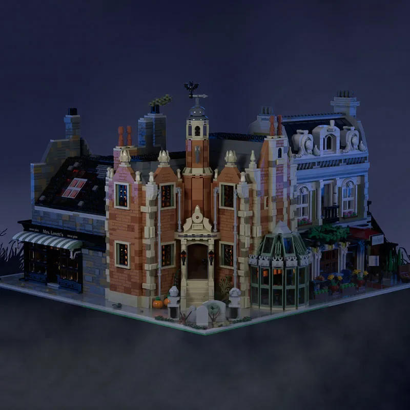 Novo modelo de construção de bloco de construção moc, módulo de castelo de casa assombrada medieval, presente de bloco de construção, brinquedo infantil diy conjunto de montagem