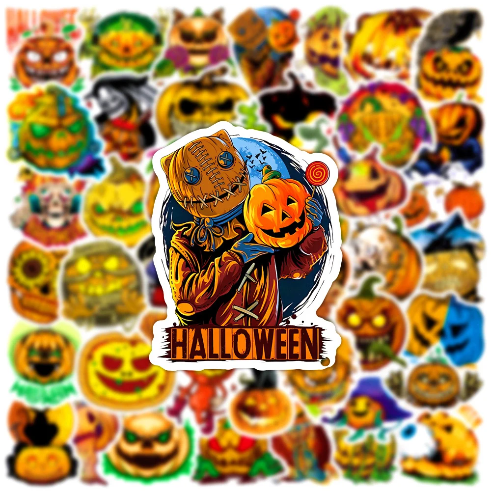 10/30/50pcs Goth Horror Halloween Pumpkin Waterproof Stickers Decals Laptop Motorcycle Skateboard Car Decoration Cool Sticker