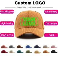 SLECKTON Gorra de béisbol personalizada para mujeres y hombres Diseño de moda Marca LOGO Bordado de letras Sombreros Sombreros de pana Unisex al por mayor