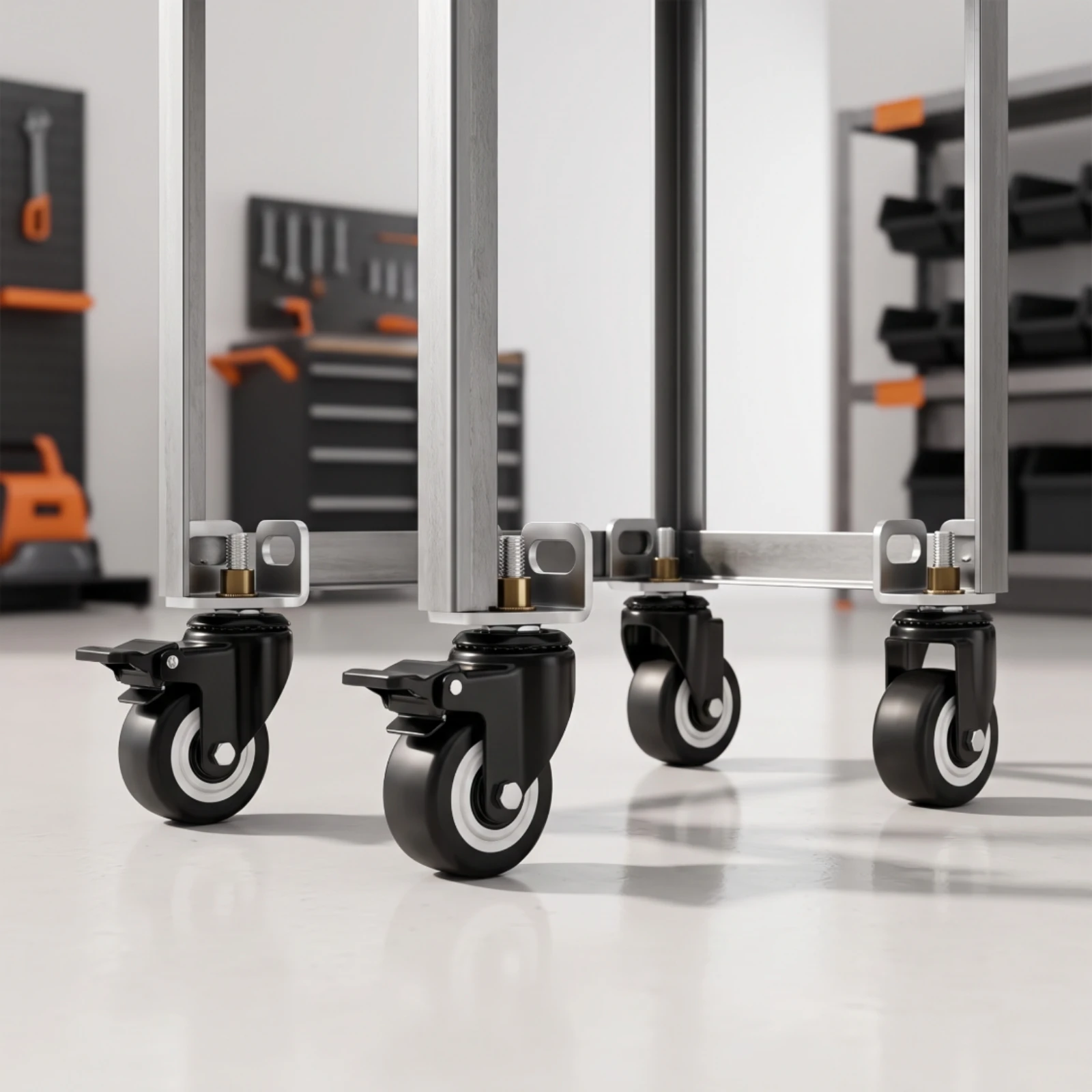4 Pieces Angle-Steel Caster Floor-Protecting L-Bracket Casters Caster Wheel with Bracket Smooth Rolling Hardware Swivel
