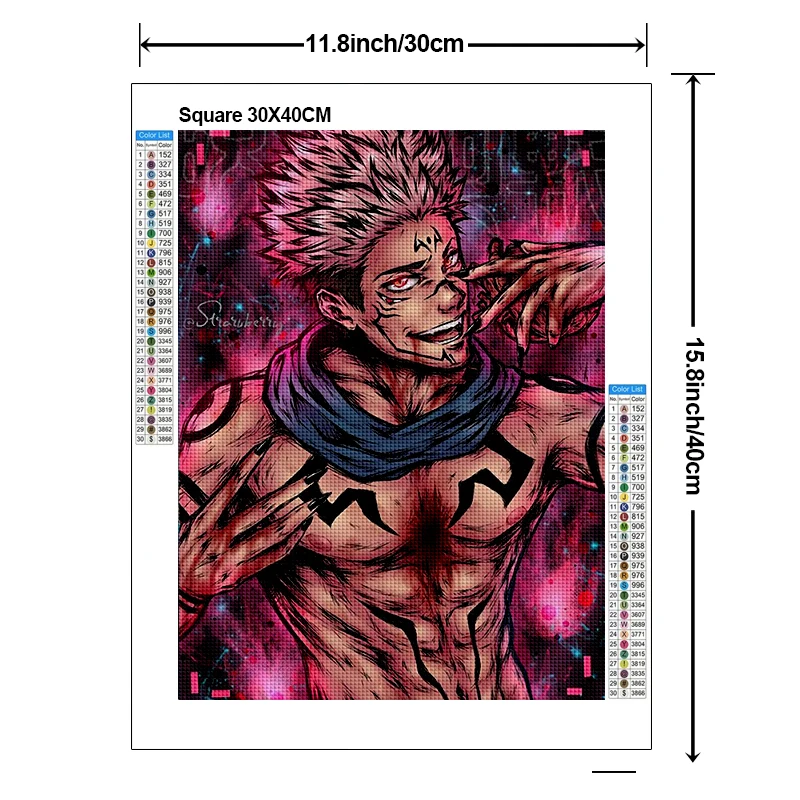 Anime Satoru Gojo Square Diamond Painting Kit Jujutsu Kaisen Diamond Embroidery Handmade DIY Mosaic Home Decoration