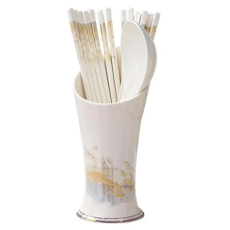 

Silverware Holder For Party Ceramic Cutlery Holder With Drainage Multifunctional Kitchen Storage For Chopstick Cooking Home
