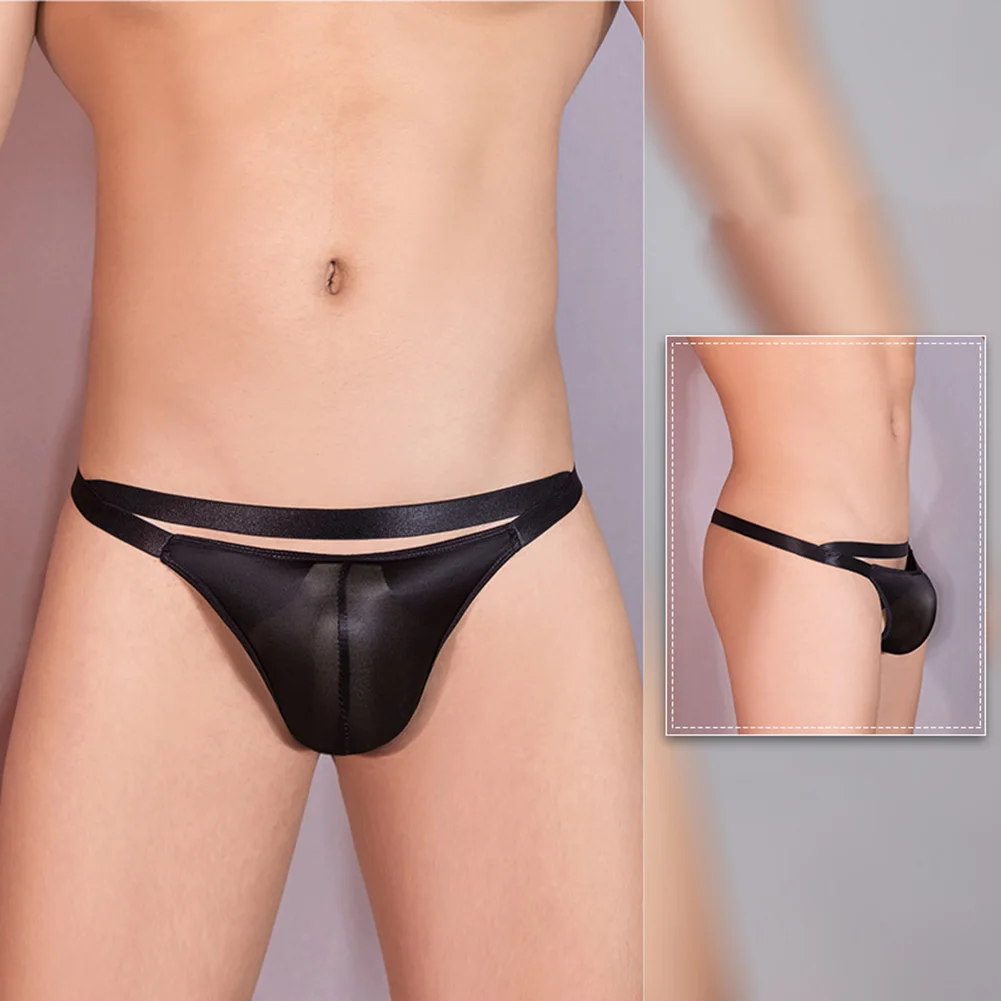 

Sexy Men's Briefs Ultrathin Seamless Oil Shiny Low Waist Panties See Through Thongs Underwear Elastic Lingerie Sensual Nightwear