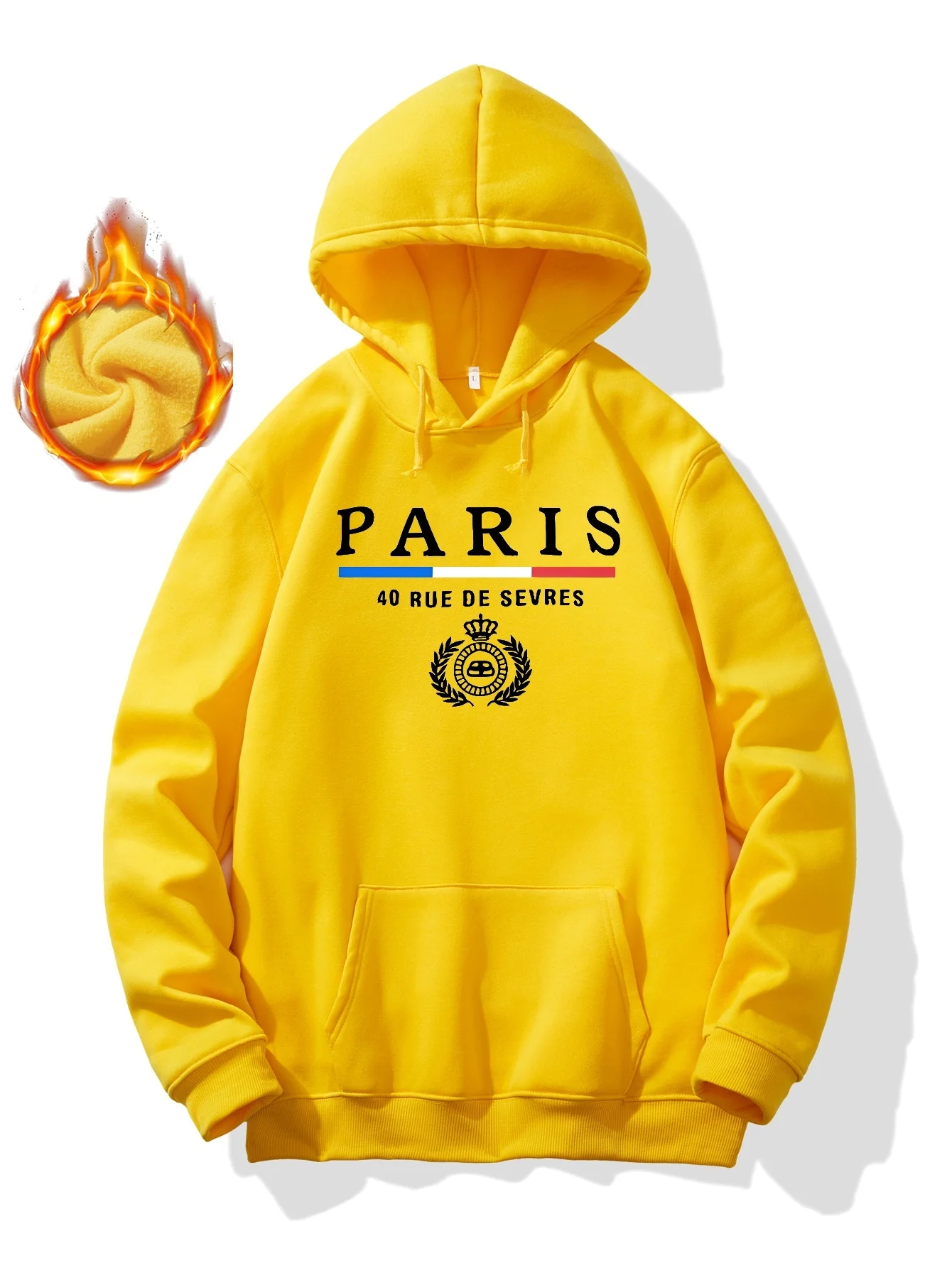 Stylish PARIS Print Hoodie for Casual Men: Graphic Design Pullover with Kangaroo Pocket, Ideal Gift for Winter Fall