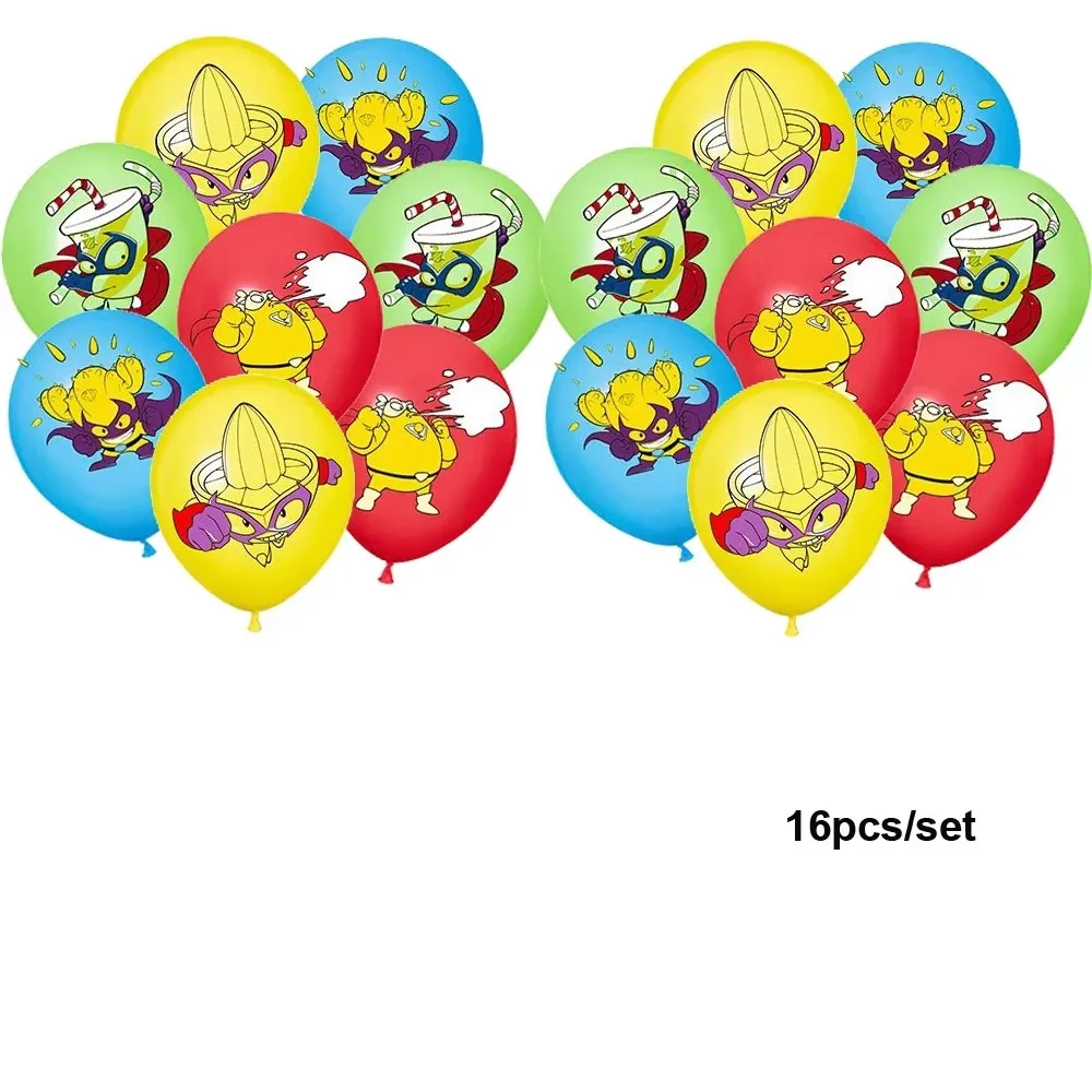 Decoración de fiesta de cumpleaños con tema de Superthings, globos con números de Superzings, adornos para tarta, suministros para fiesta, regalos para Baby Shower