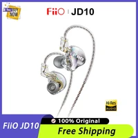 FiiO JD10 auriculares intrauditivos con cable sonido estéreo de alta fidelidad con micrófono DSP 0,033mm CCAW bobina de voz deportes juegos para IOS Android