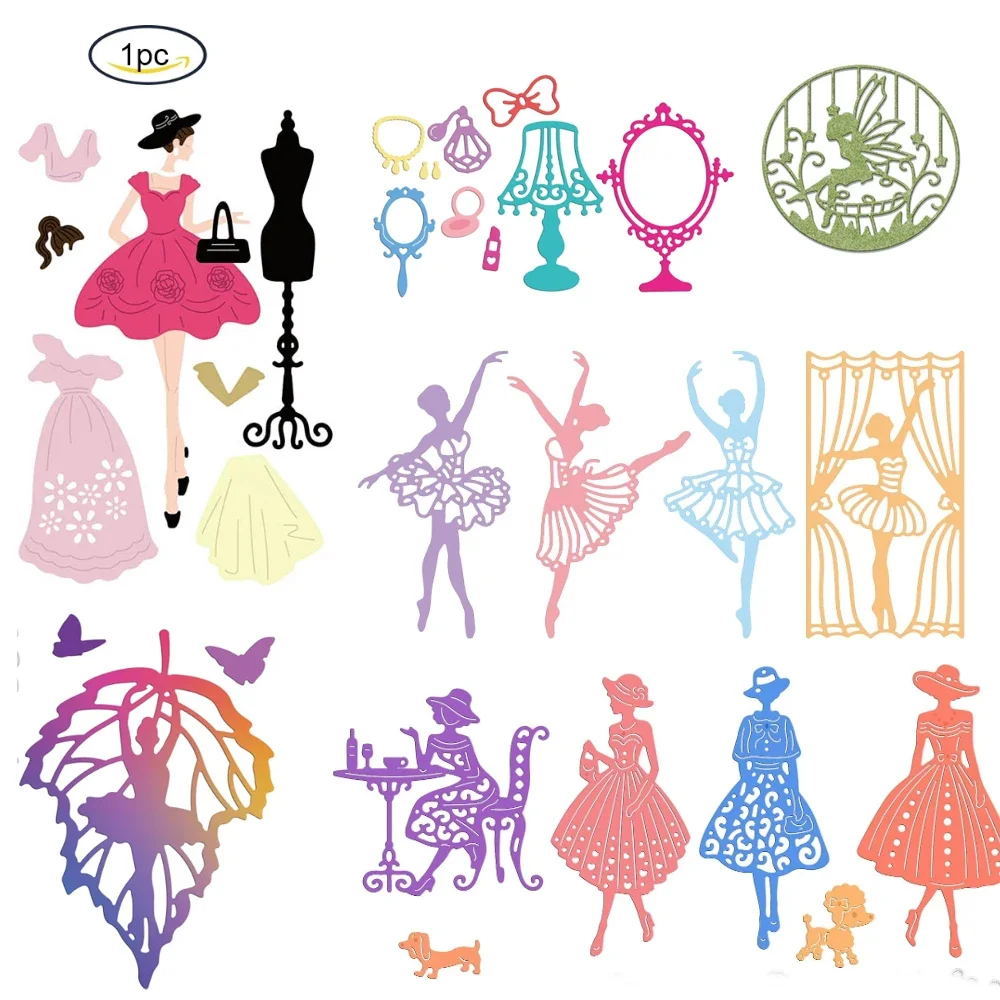 Lady Dress Metal Cutting Dies Metal Die Embossing Stencils for DIY Card Scrapbooking Embossing Craft Album Paper Decoration