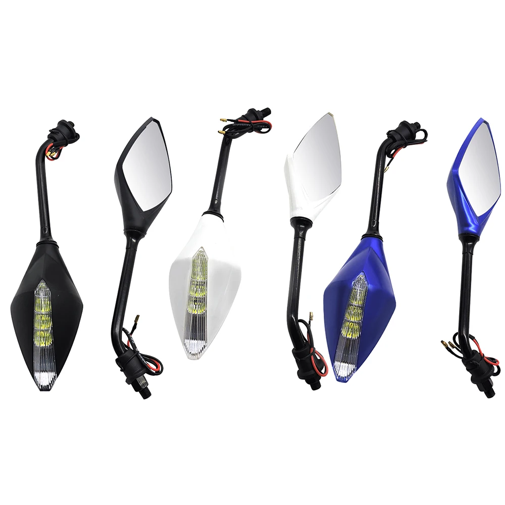 

Motorcycle Rearview Mirrors with LED Turn Signal Indicator Universal For Honda Suzuki Yamaha Ducati Motorcycle Scooter 10mm