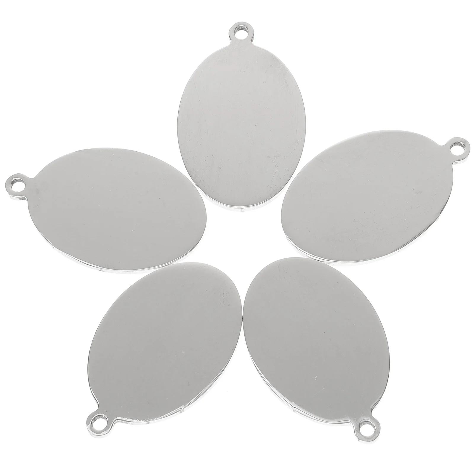 

10 Pcs Dog Tag Stainless Steel Small Cute Oval Blank Name Tags for Dogs Identification Personalized Pet Metal Puppy Cat Rabbit