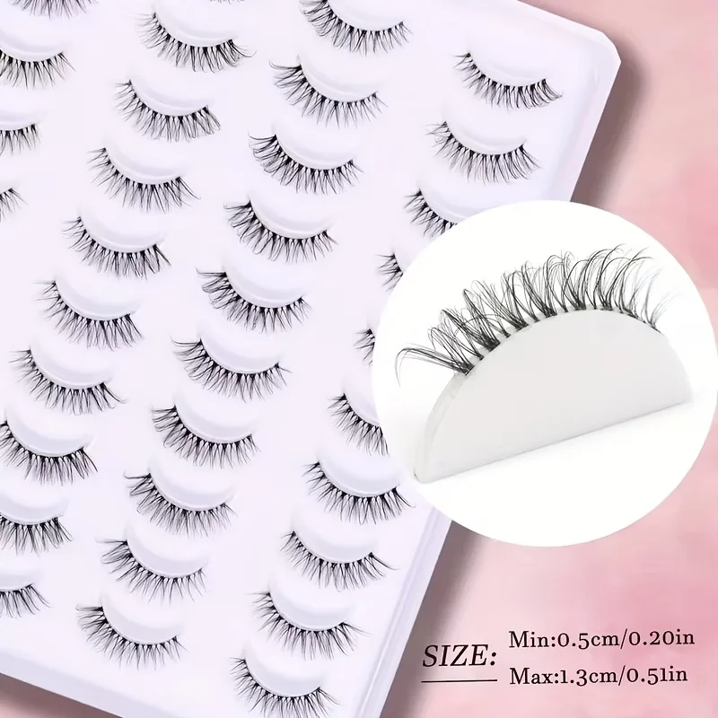 ขนตาปลอมแบบไขว้ธรรมชาติ ขนตาแบบใส 20 คู่ ขนตาแบบใส อุปกรณ์แต่งหน้าที่มีน้ำหนักเบาสำหรับแต่งหน้าทุกวัน
