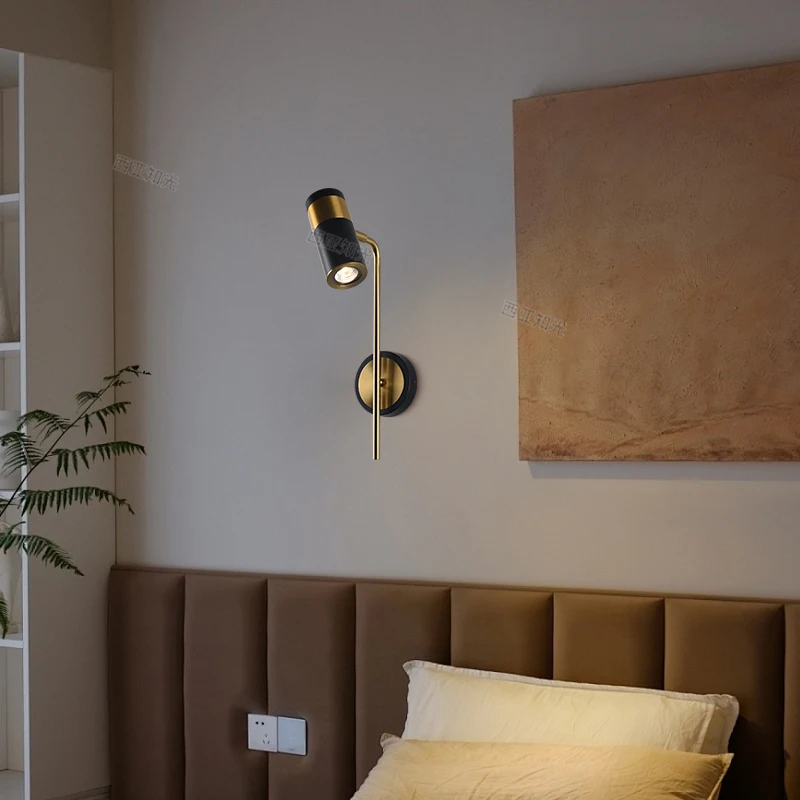 Led Wall Lamp GU10 Replaceable Bulb Long Arm Pole Light Bedroom Beside Retro Industrial Style Lighting Fixture Room Decoration
