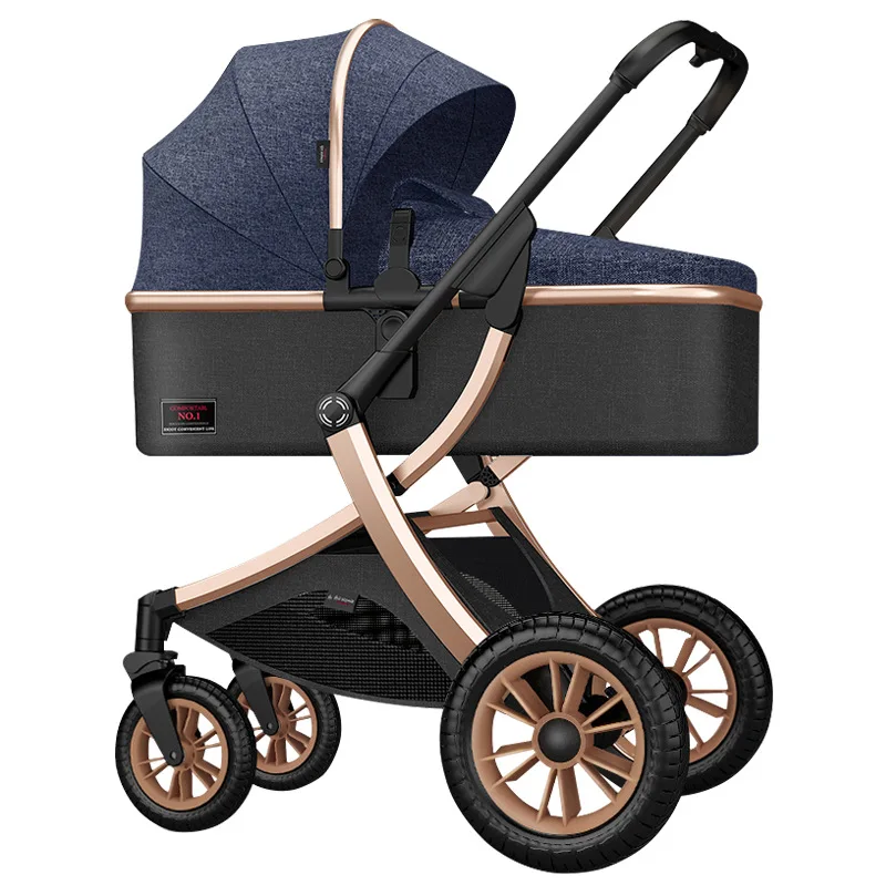 Luxury Premium Carriage Designer Functional Baby Carriage With Large Capacity Storage Basket