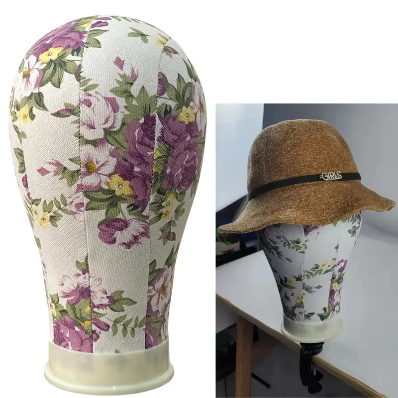 55.88cm プレミアムウィッグヘッドマネキン 取り付け穴付き - リアルな輪郭、ウィッグキャップとスタイリングアクセサリーが含まれます