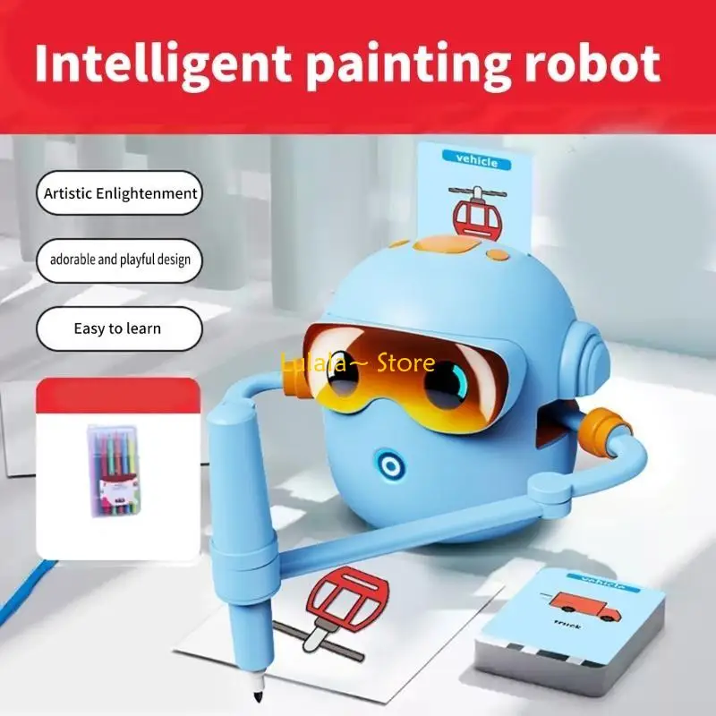 Y4QA Macchina da disegno automatica per bambini, apprendimento arte pittura, robot, giocattolo, con inserto per carta