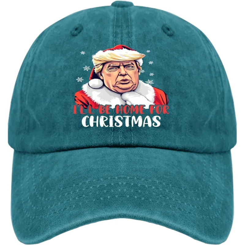 Men's and Women's Sports Leisure New Fashionable Retro I Will Be Santa Claus's Home Fun Trump Baseball Hat Gift