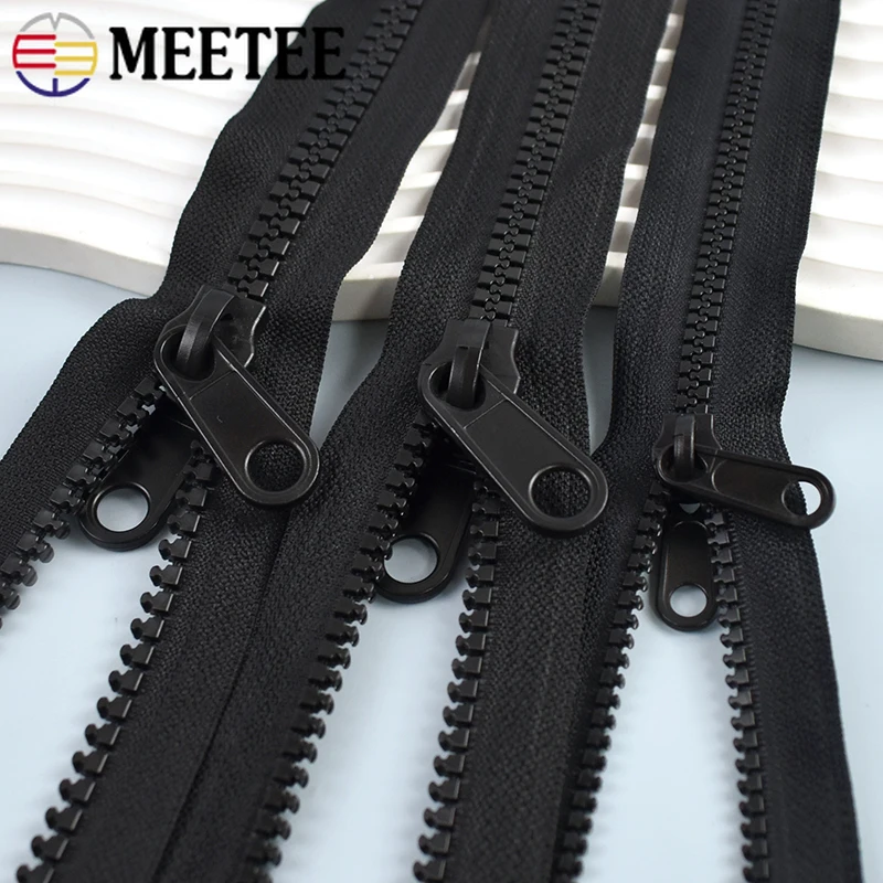 

60-300cm Meetee 5#8#10# Resin Zippers Double Side Sliders Outdoor Tent Down Coat Closure Zipper Tapes DIY Zip Repair Accessories