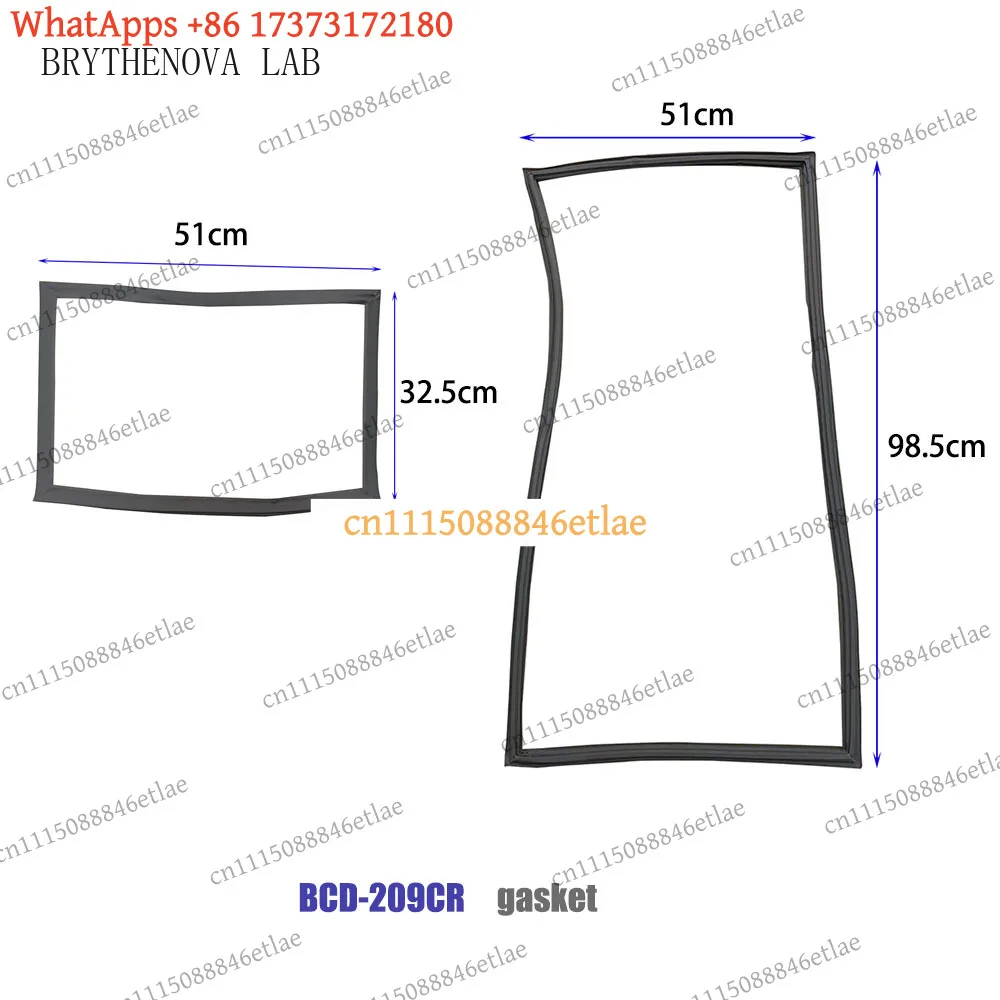 k3 Refrigerator Door Seal Gasket for Homa BCD-209CR – PVC Magnetic Rubber Strip (51×32.5cm / 51×98.5cm)