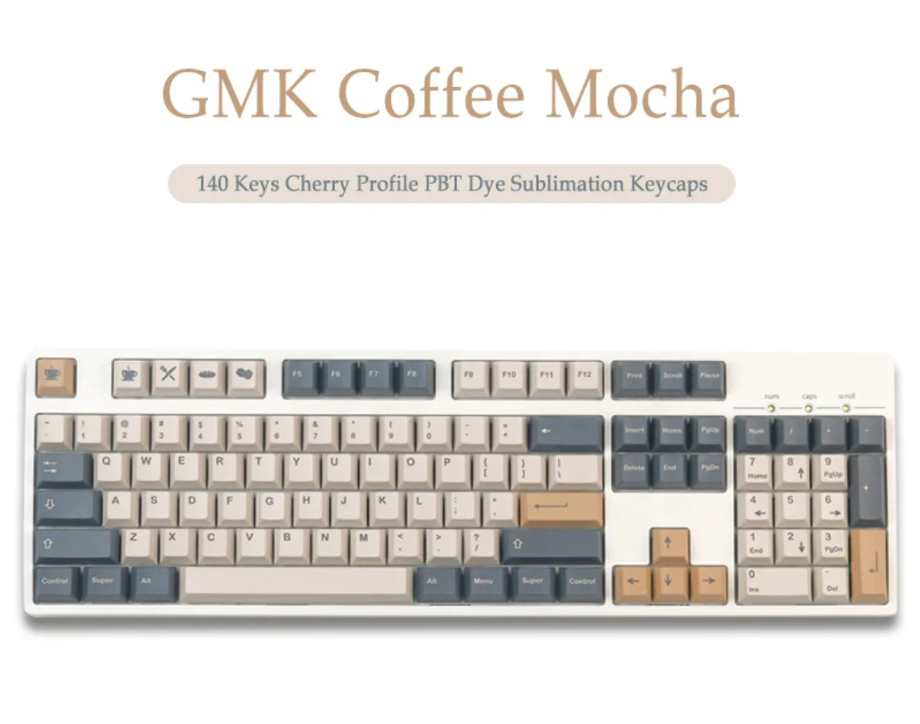 

140 Keys GMK Coffee Mocha Keycaps Cherry Profile PBT DYE Sublimation Mechanical Keyboard Keycap For MX Switch ISO Enter GK61/67