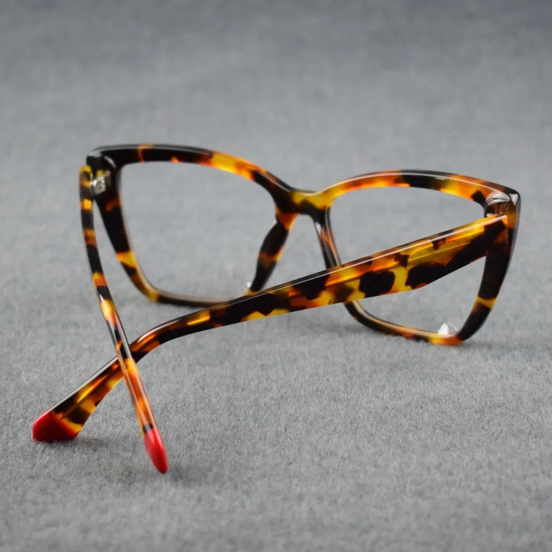 Occhiali da lettura Cat Eye uomo donna montatura per occhiali in acetato uomo lente trasparente 0 + 25 + 50 + 75... + 600