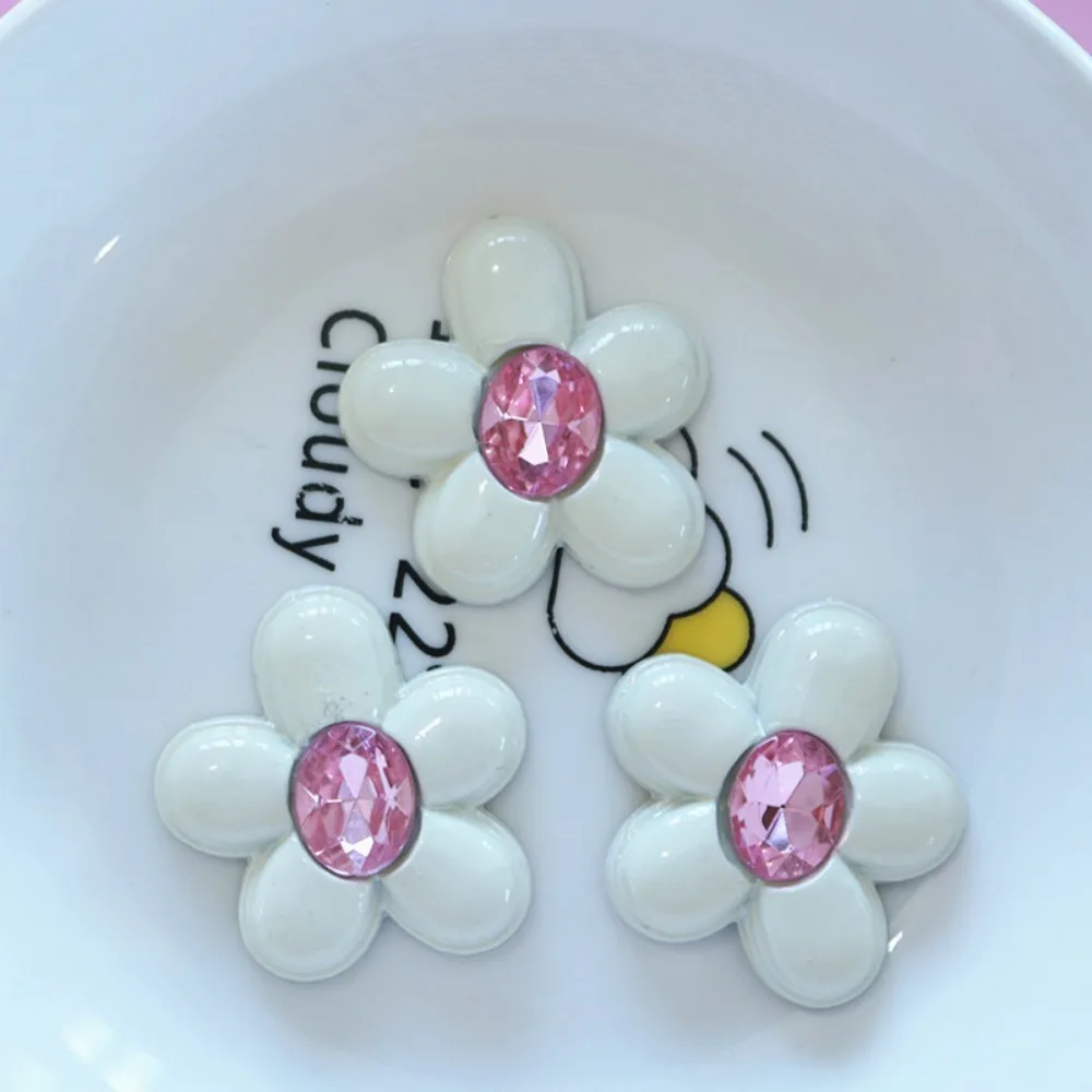 10pcs Cute Cartoon Kawaii gold black pink white flower Series Flat Back Resin DIY Scrapbooking Cabochons Decoration Accessories