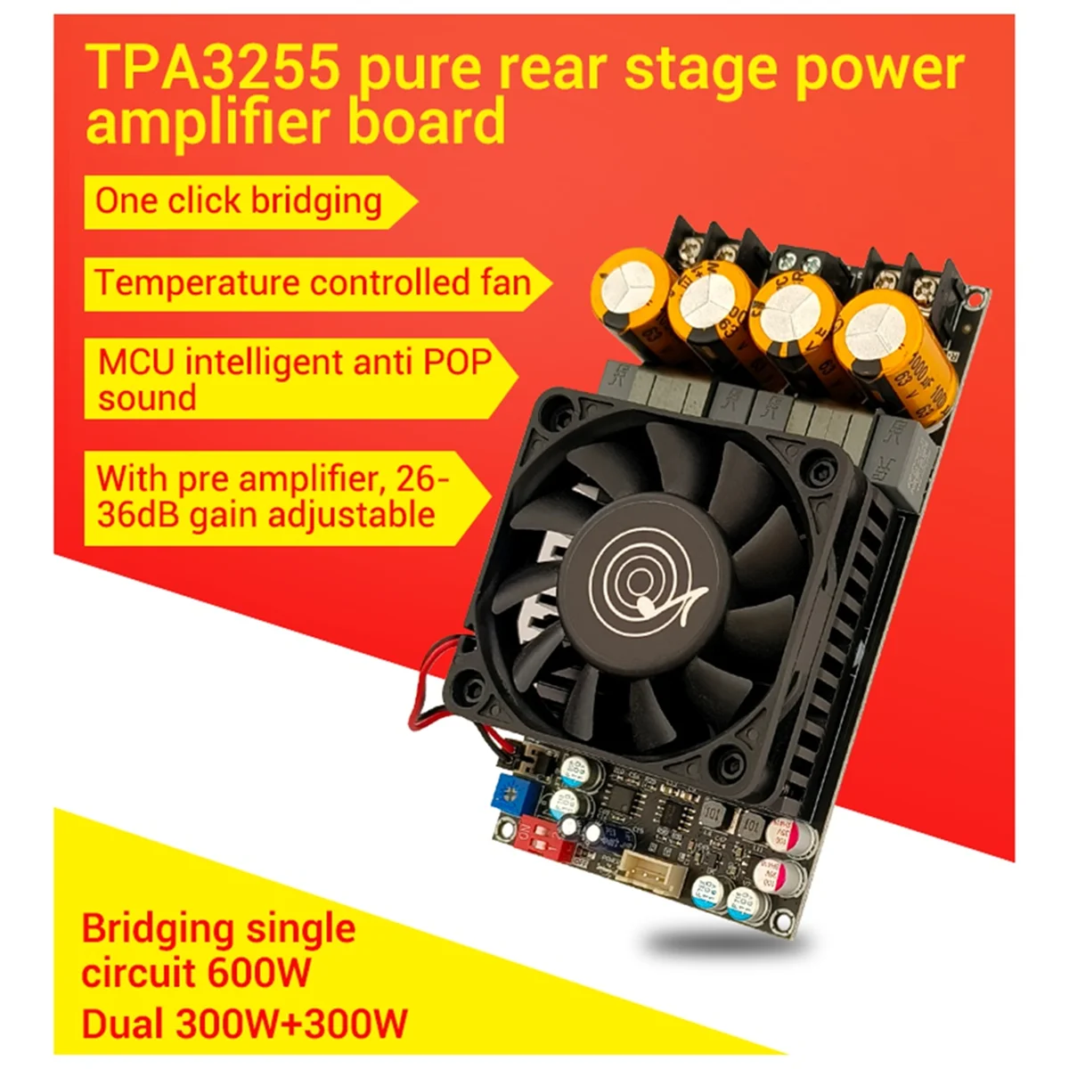 Upgrade ZK-3002 TPA3255 Pure Rear Level Digital Amplifier Board Stereo 300W X2 Bridged Mono 600W AMP Wuzhi Audio Music -T44C