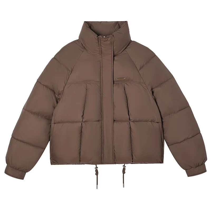 2025ฤดูหนาวThickenขนมปังเสื้อผ้านักเรียนสั้นParkas Stand-Up Collarเสื้อแจ็คเก็ตผ้าฝ้ายผู้หญิงStreetwearเสื้อหลวม