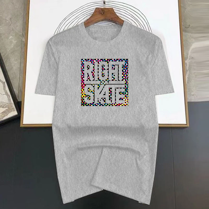Luxury Brand Right to Skate Letter Print T Shirt For Man Summer Vintage Unisex Oversized T-shirt Y2k Tops Short Sleeve Men\'s
