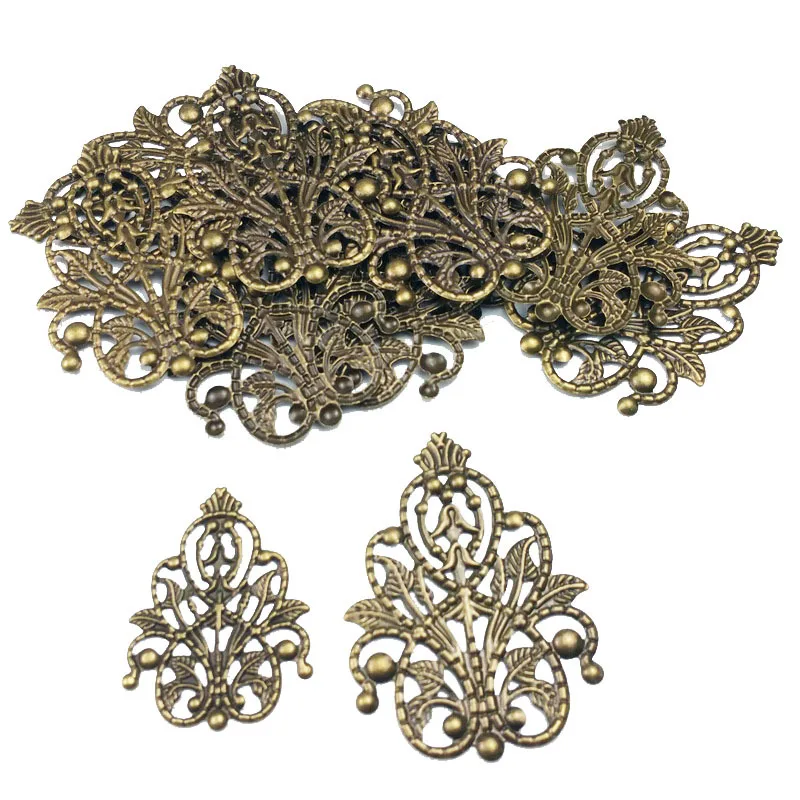 

100pcs Metal Hollow Basket Flower Film Bead For Sewing Cosplay Costume Ancient Bride Hair Headwear Bag Clothes Decoration