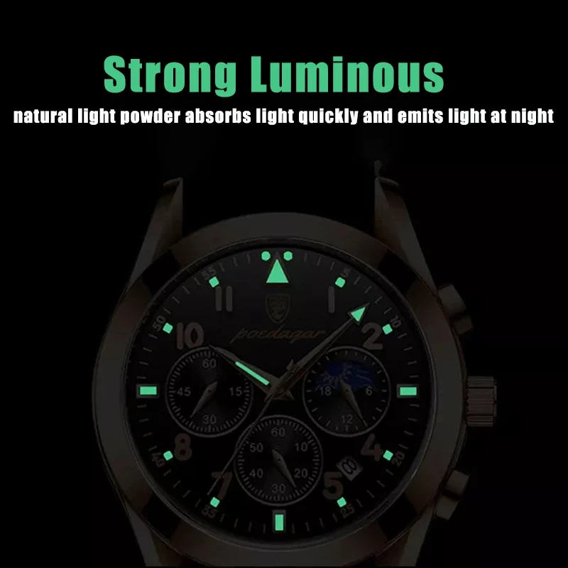 Men Watch Luxury Business Gold Quartz Watches Stainless Steel Strap Sport Chronograph Men\'s Wristwatch Luminous Waterproof Clock