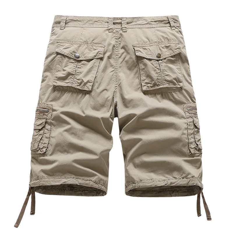 New Summer 100% Cotton Cargo Shorts Men Fashion Safari Style Solid Multi Pocket Casual Outdoor Jogger Shorts Mens Clothing 2023