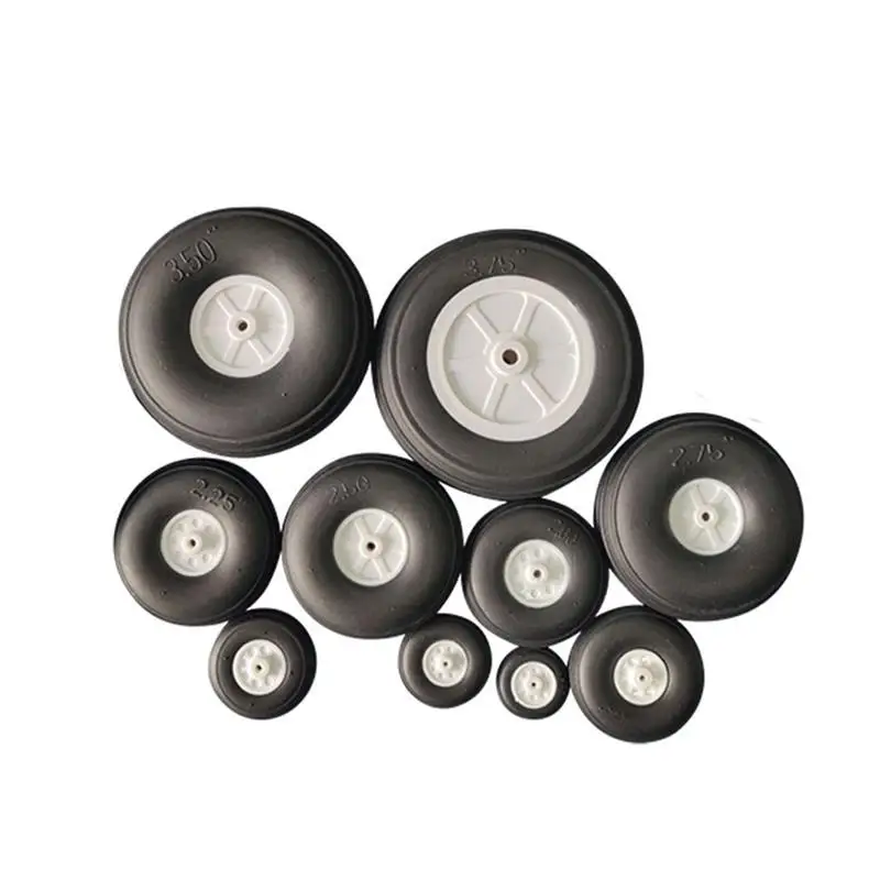 Roda do trem de pouso, 2 peças 1in-2,5in roda de borracha pu ultraleve e de alta flexibilidade e cubo de plástico para avião rc