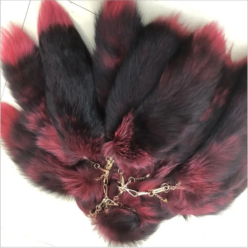 Cute Real Fox Fur Tail Keychain Plush Fluffy KeyChain Women Men Bags Charm Key Bags Holder Jewelry