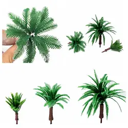 10pcs DIY Rainforest Toys Micro Landscape Layout Model Trees Scenery Plastic Tree Coconut Artificial Palm Trees