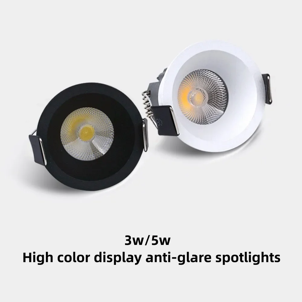 ไฟสปอตไลท์ LED ไฟเพดานแอลอีดี3W 5W ป้องกันการกัดกร่อน LED หรี่แสงได้ดาวน์ไลท์สำหรับห้องนอนห้องครัว