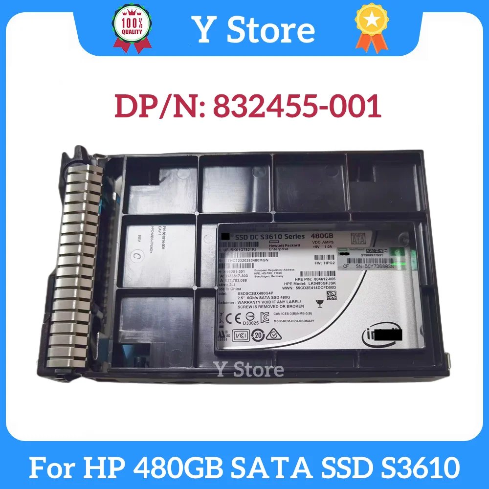 

Y Store For HP 480GB SATA SSD S3610 2.5-3.5 SSD 832455-001 Fast Ship