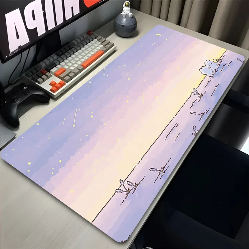 Bunny Rabbit Anime Desk Mat Cartoon Offices Accessories Large Mousepad Non-Slip Laptop Office Mouse Pad Extended Cute Mouse Mat