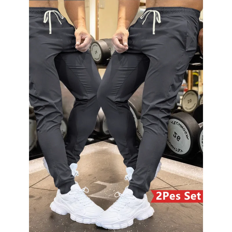 

Clothing Autumn Men's Baggy Pants Casual Man Plus Y2k Spring Drawstring Elastic Waist Two-Pack Athleisure 2026 Sweatpants Summer