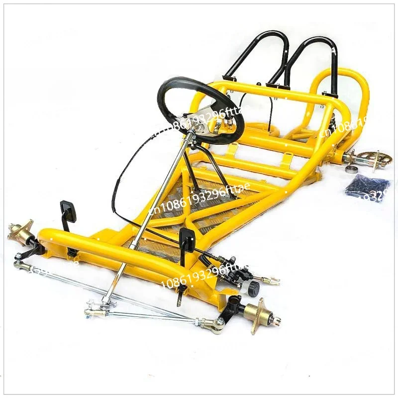 168CC four-wheel motorcycle drift kart modification parts frame body front steering rear axle brake full set