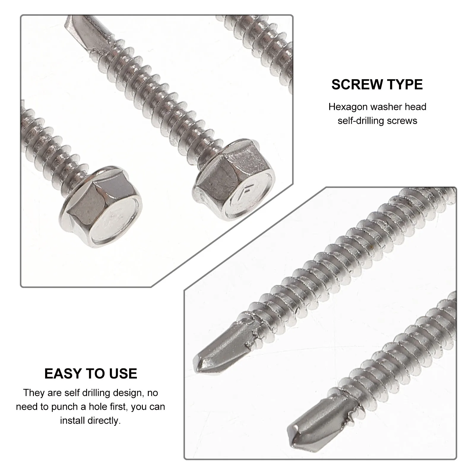 

Stainless Steel Tapping Screws Assortment Washer Head Screws 410 Grade Tek Washer Head Drilling Screw for Metal niture