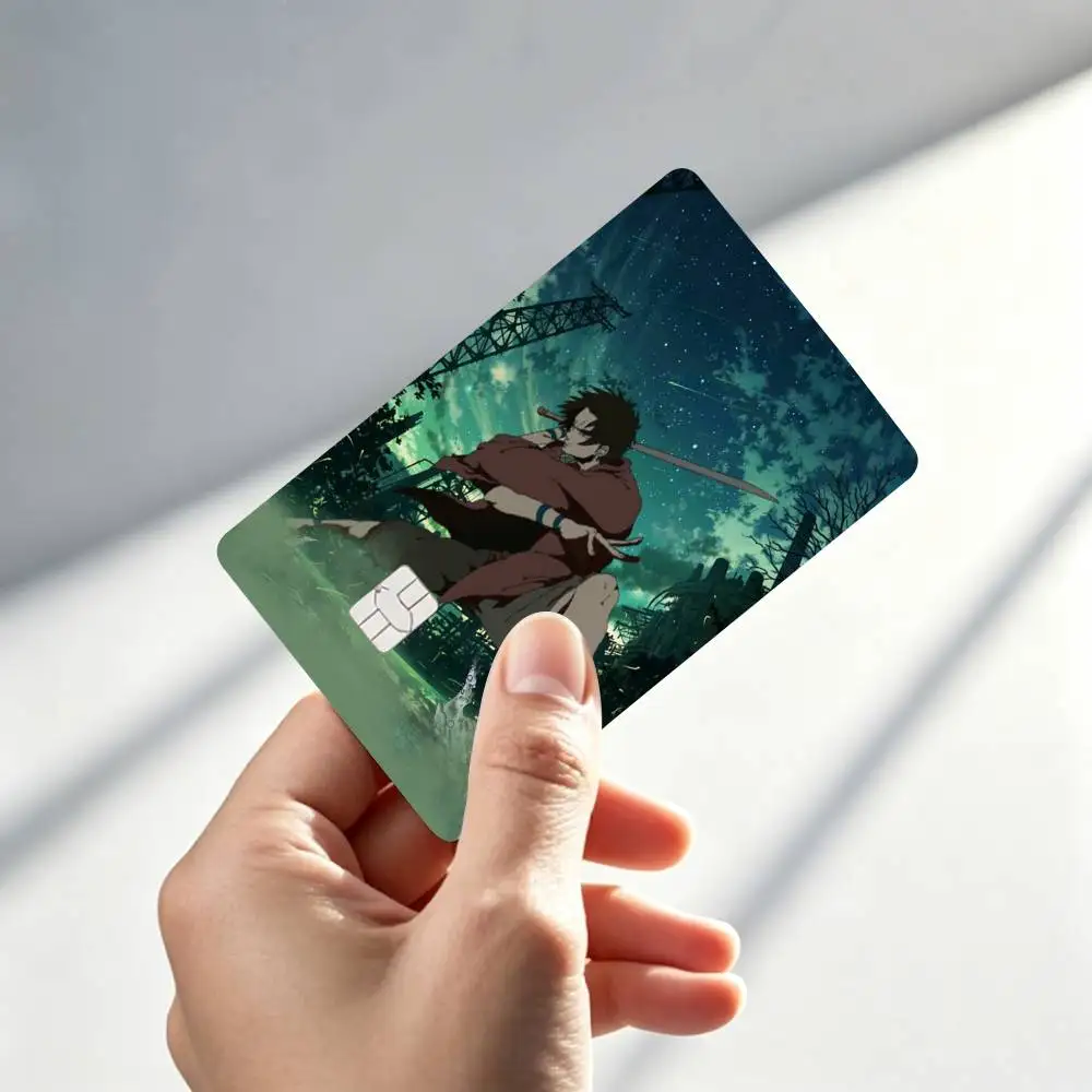 Hot Anime S-Samurai C-Champloo Credit Card HD Stickers Game Card Decal Small Chip Waterproof Sticker