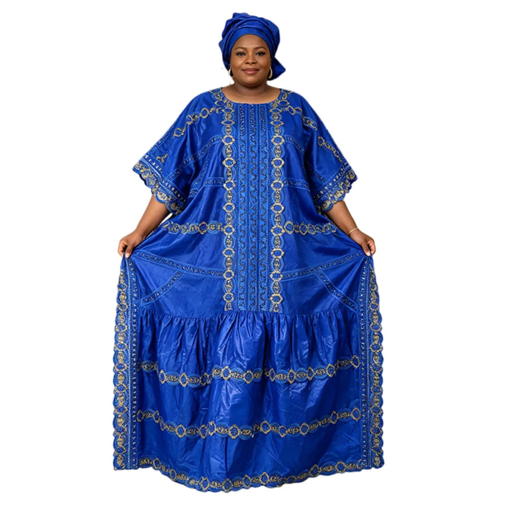 Plus Size African Clothes for Women 2027 Dashiki Ankara Embroidery Robe Bazin Design Wedding Party Dresses Christmas Gowns