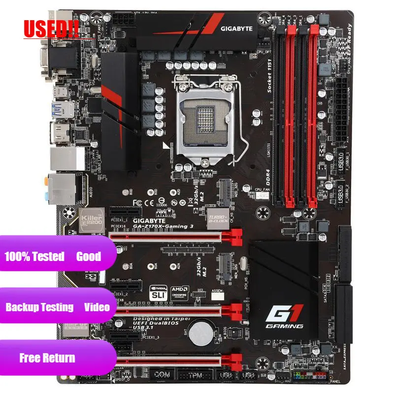 

GIGABYTE GA-Z170X-Gaming 3 LGA 1151 Intel Z170 HDMI SATA 6 Гб/с USB 3,1 USB 3,0 ATX Intel материнская плата