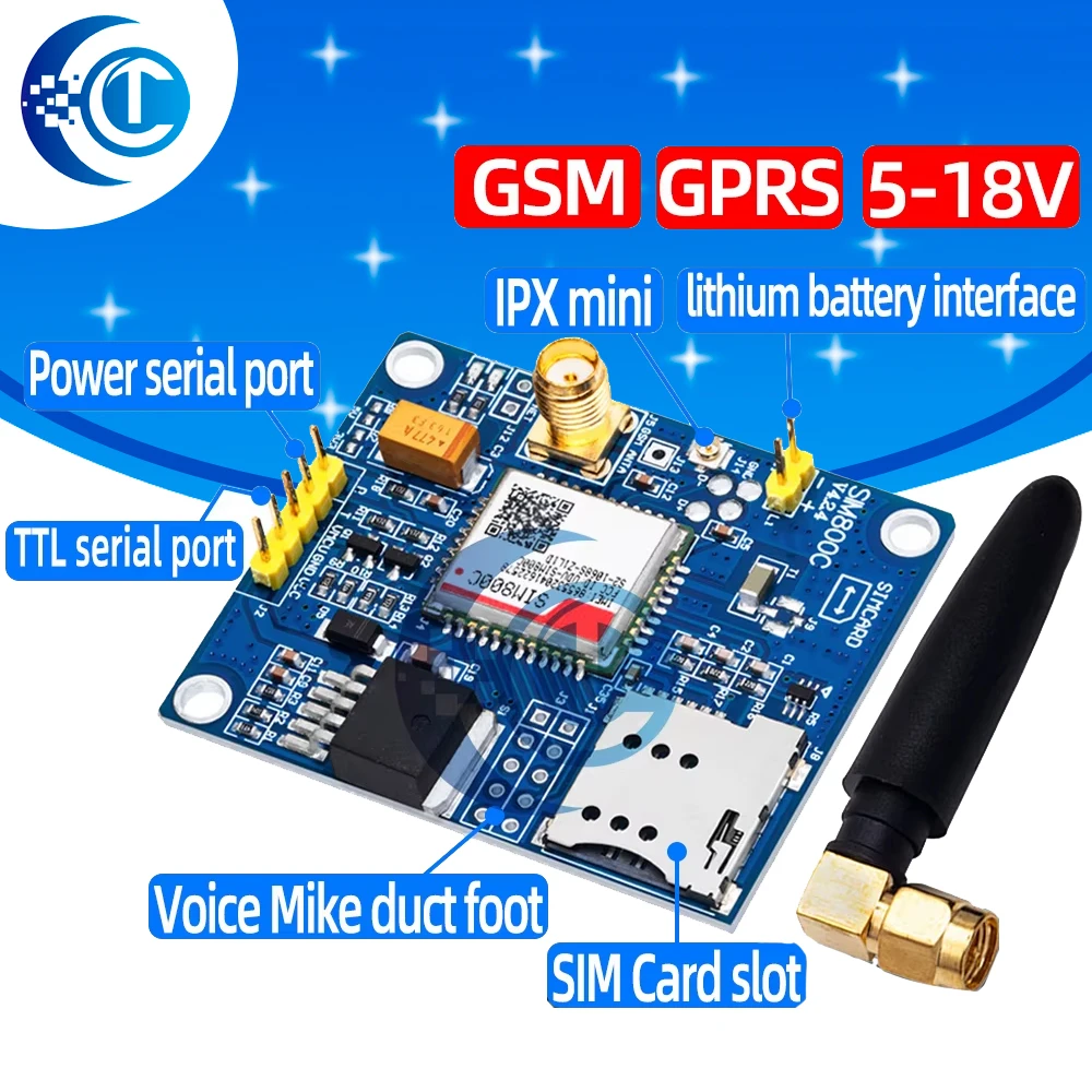 Плата разработки SIM800C, модуль GSM GPRS, поддержка сообщений, Bluetooth, аудио интерфейс, поддержка TTS DTMF, новое поступление
