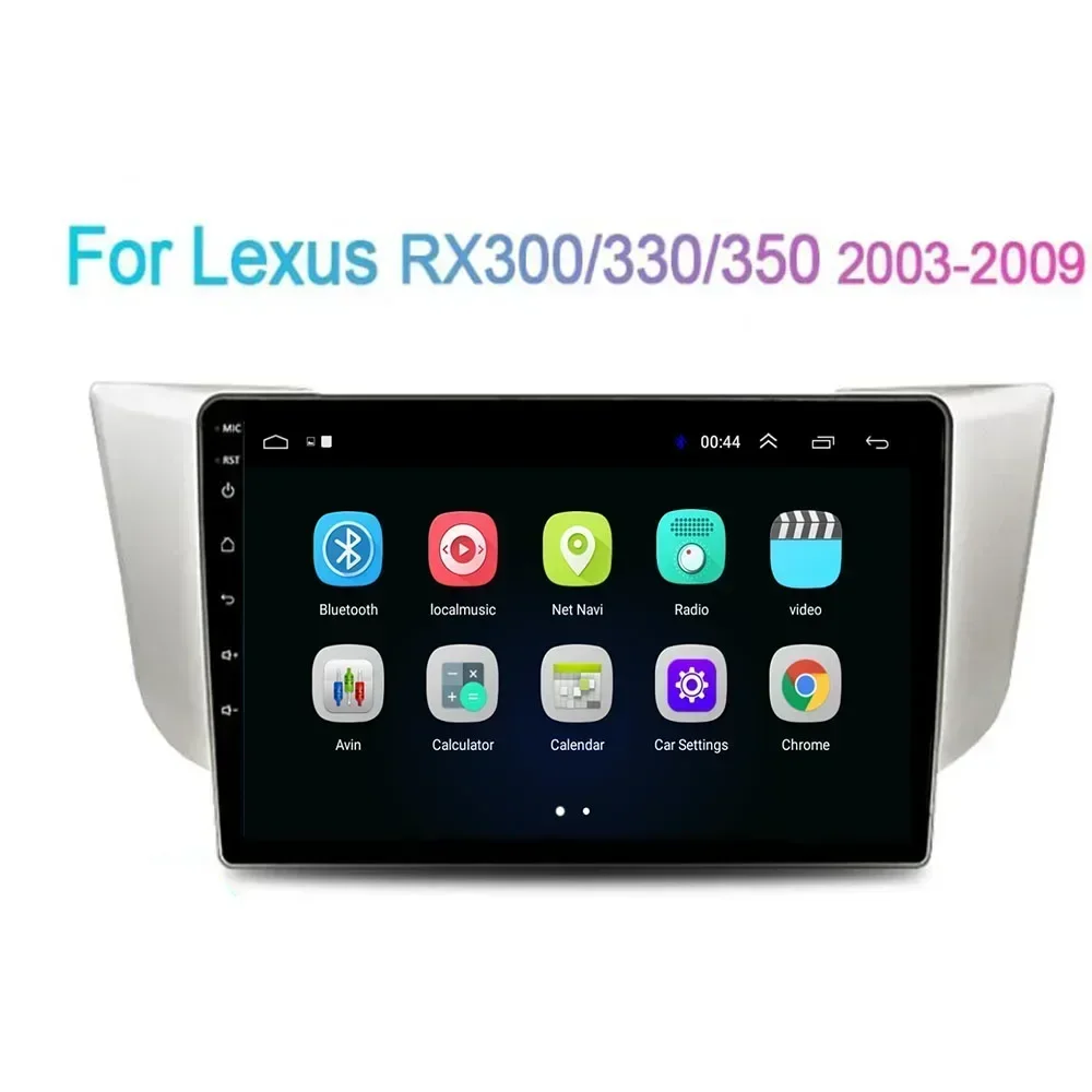 2 Din Android 13 Автомобильный стерео радио DVD GPS Мультимедийный видеоплеер 5G WiFi DSP Carplay для Lexus RX300 RX330 RX350 RX400H 2004+