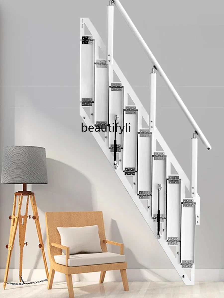 Q181  Wall Folding Stairs Home Tread Step Duplex Second Floor Attic Ladder